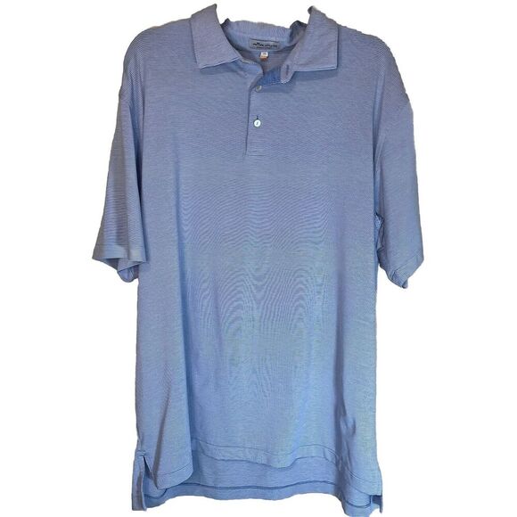 Peter Millar Summer Comfort Jubilee Stripe Short Sleeve Polo Shirt BLUE XL Golf - Picture 1 of 8